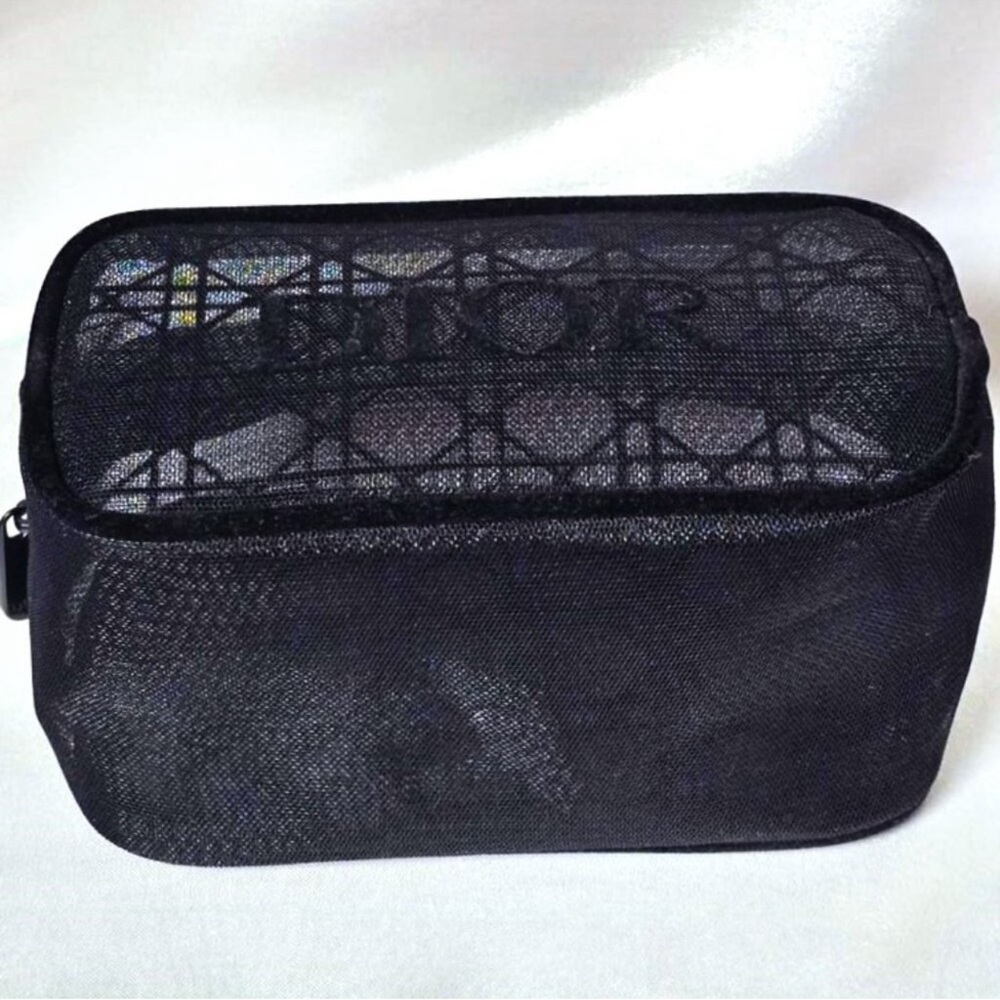Dior Black Mesh Pouch NIB Dior Cosmetic Case - Picture 3 of 4
